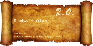 Rumbold Olga névjegykártya