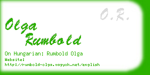 olga rumbold business card